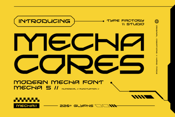 Mecha Cores: A Futuristic Display Font for Bold Digital Branding