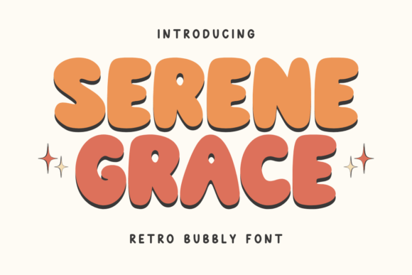 Serene Grace: A Vintage Bubble Font for Handmade Charm
